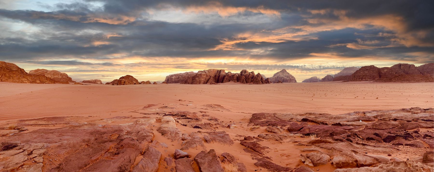 Sunset Storm Across the Wadi Rum Desert